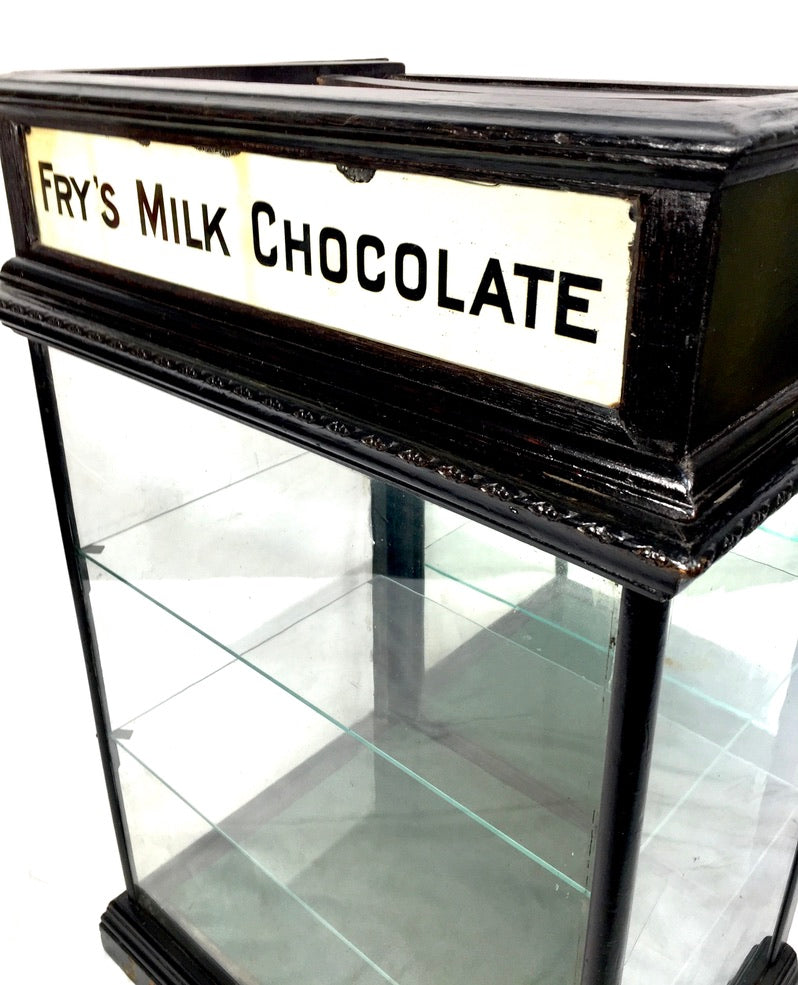 Antique J & S Fry's Chocolate Confectionery Glass Shop Counter Display Cabinet