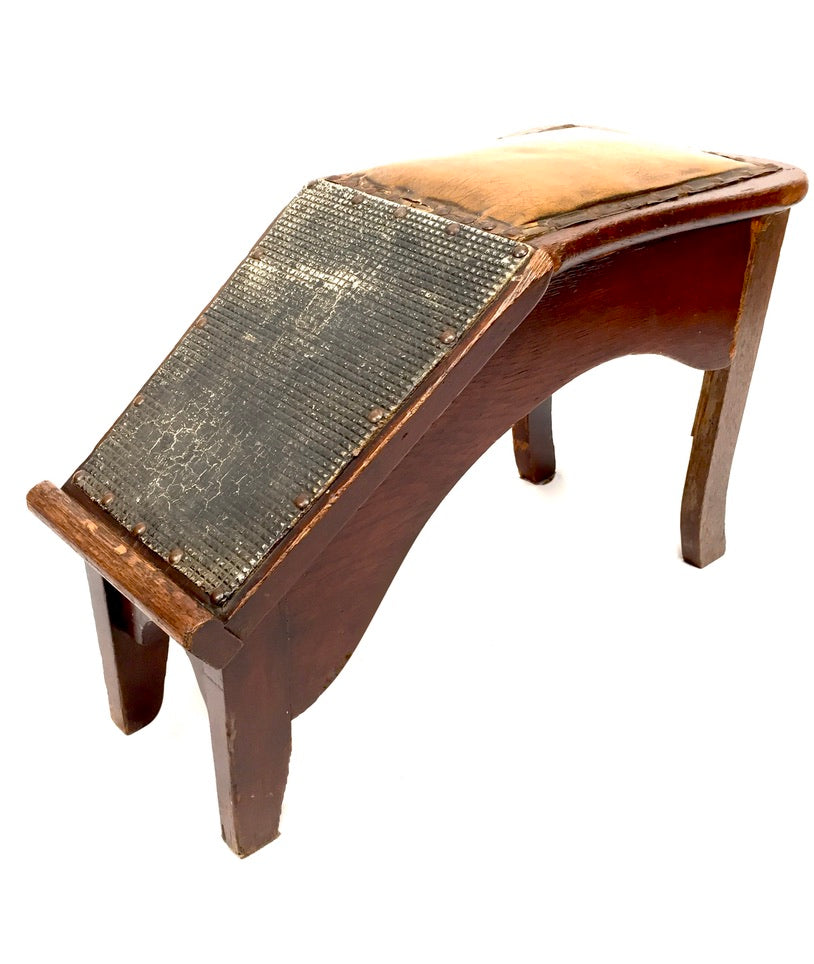 Antique Early 20th Century Wooden Shoe Shop Fitting Stool / Shine Seat c.1920