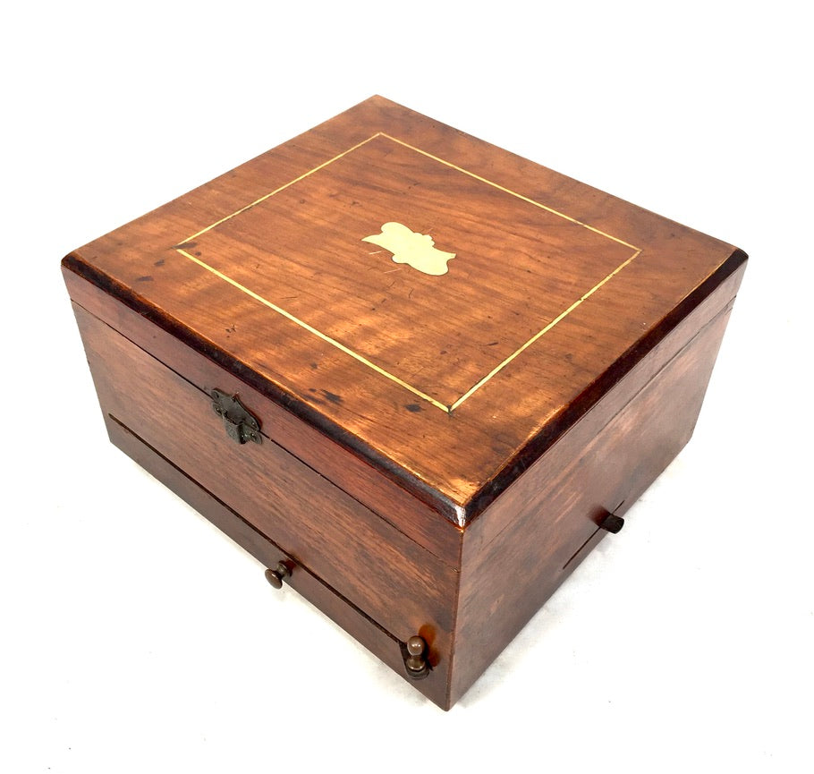 Antique Tabletop Wooden Walnut Cased Polyphon Music Box / Working Discs c.1901