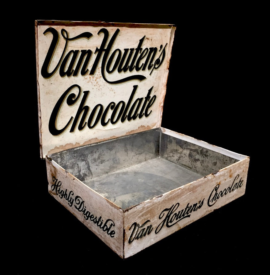 Antique Advertising - Van Houten's Chocolate Confectionery Shop Display Box Tin