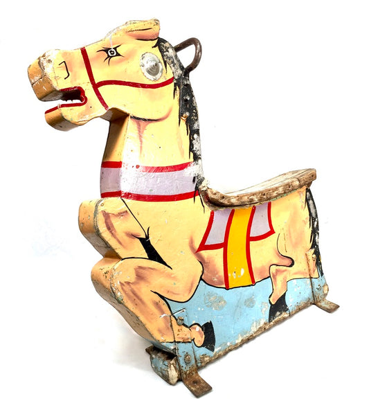 Antique Hand Painted Salvaged Fairground Carousel Animal Horse Figure / Ride