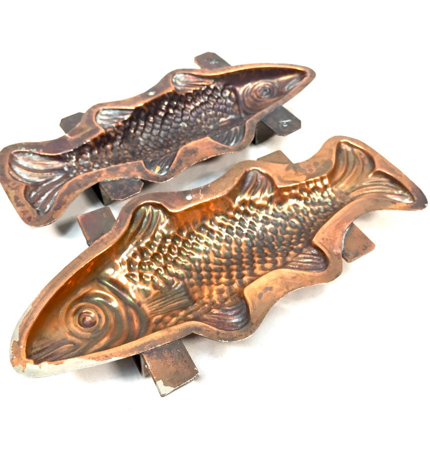 Antique Kitchenalia - French Copper Fish Chocolate Mould by Letang Fils c.1900