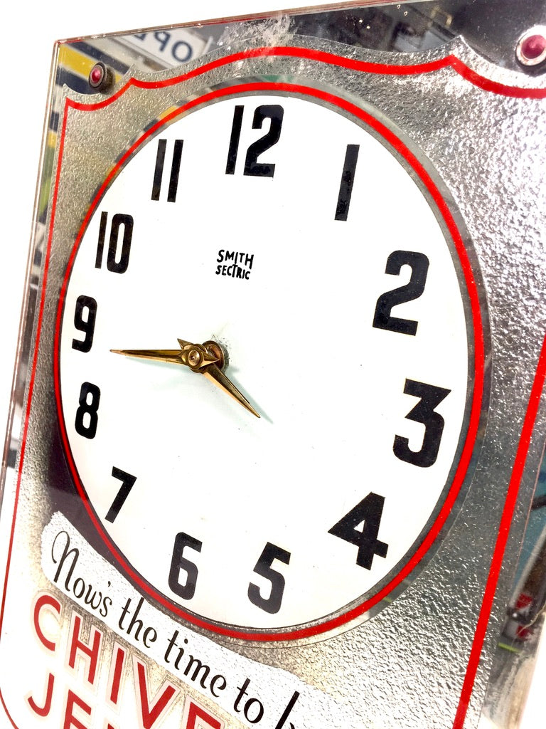 Antique Advertising - Chivers Jellies 1940s Smiths Electric Clock Sign / Working