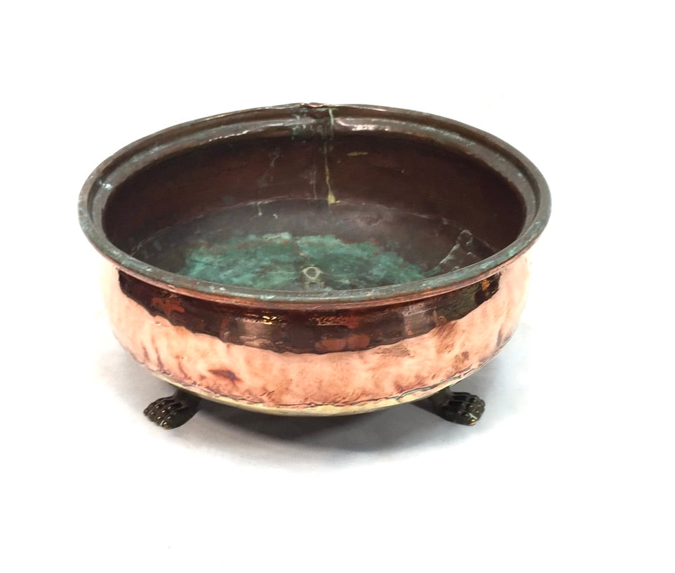 Antique Art Nouveau Copper Planter / Low Plant Pot / Jardiniere Arts & Crafts