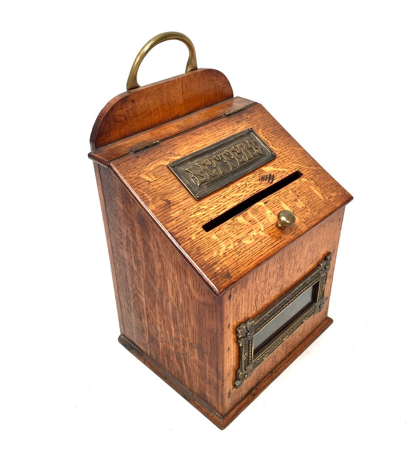 Antique Victorian Oak Country House Wooden Letter / Post Box / Stationery c.1900