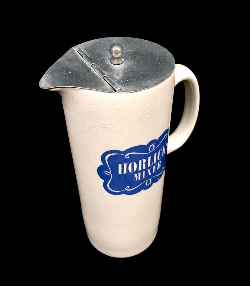 Vintage 1960s Alfred Meakin Ceramic Kitchen Horlicks Mixer Jug & Lid Kitchenalia