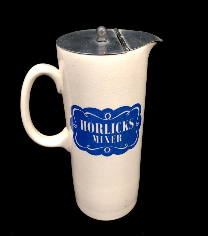 Vintage 1960s Alfred Meakin Ceramic Kitchen Horlicks Mixer Jug & Lid Kitchenalia