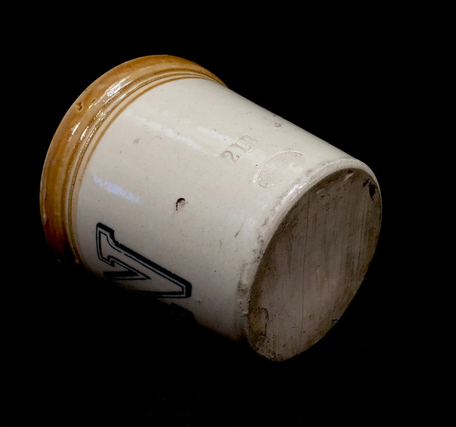 Antique Advertising - Lipton Stoneware Butter Dairy Crock / Pot Utensil Holder