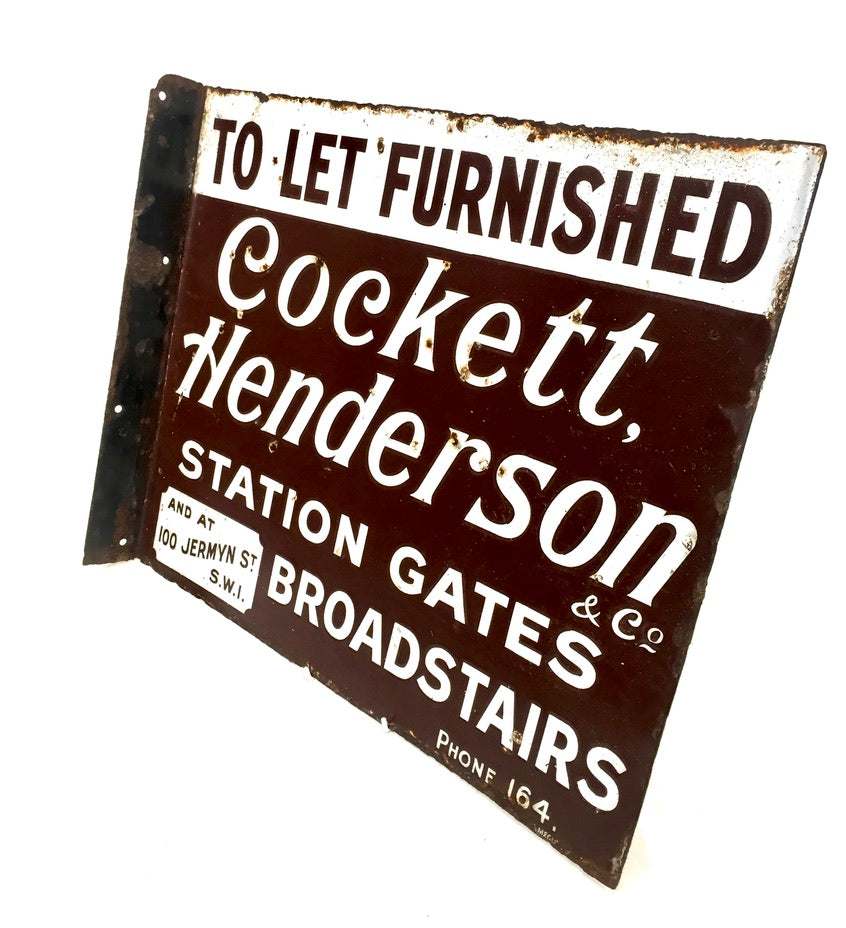 Antique Advertising - Early 20th Century Enamel Sign for a London Estate Agents