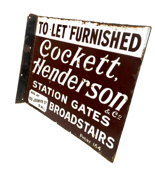 Antique Advertising - Early 20th Century Enamel Sign for a London Estate Agents