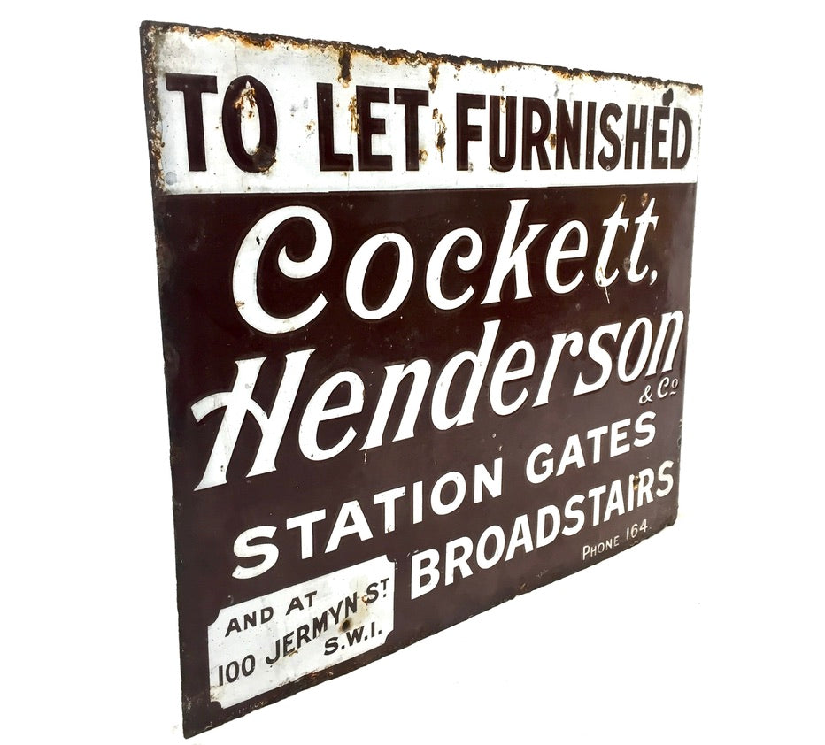 Antique Advertising - Early 20th Century Enamel Sign for a London Estate Agents