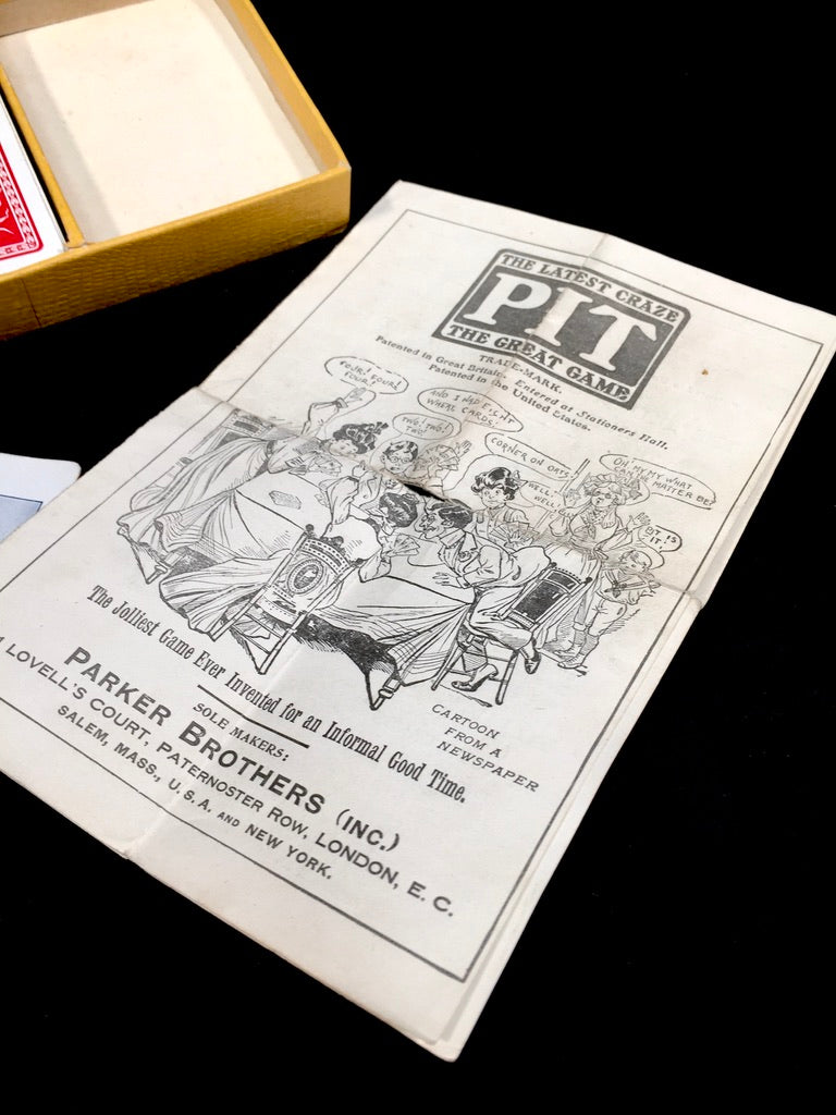 Antique Boxed Pit Trading Playing Card Game Playing Deck / Complete c.1910