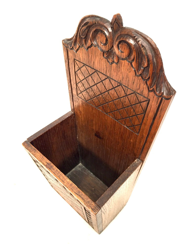 Antique Wooden Tabletop / Wall Hanging Wooden Candle Box Church Used c.1930