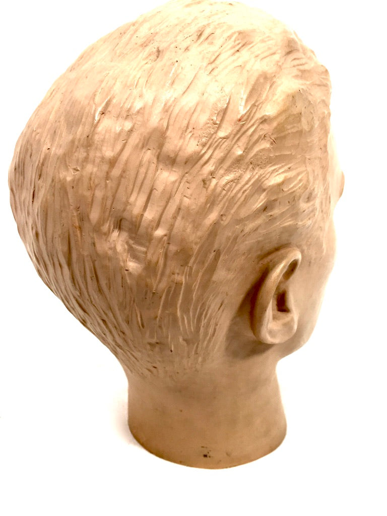 Vintage Tabletop Shop Display Male Mannequin Head / Bust Sculpture 20th Century