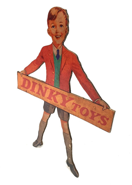 Vintage Advertising - Dinky Toys Wooden Boy Printed Shop Display Sign