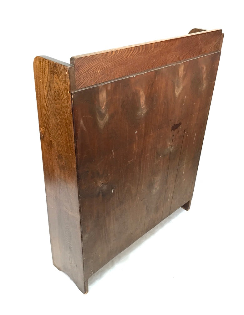 Antique Wooden Oak Bookcase / Book Shelf Display Rack Freestanding / Vintage