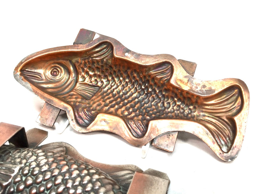 Antique Kitchenalia - French Copper Fish Chocolate Mould by Letang Fils c.1900