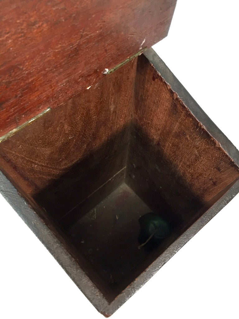 Antique Victorian Mahogany Wooden Candle Box c.1890 Tabletop Box / Wall Hanging