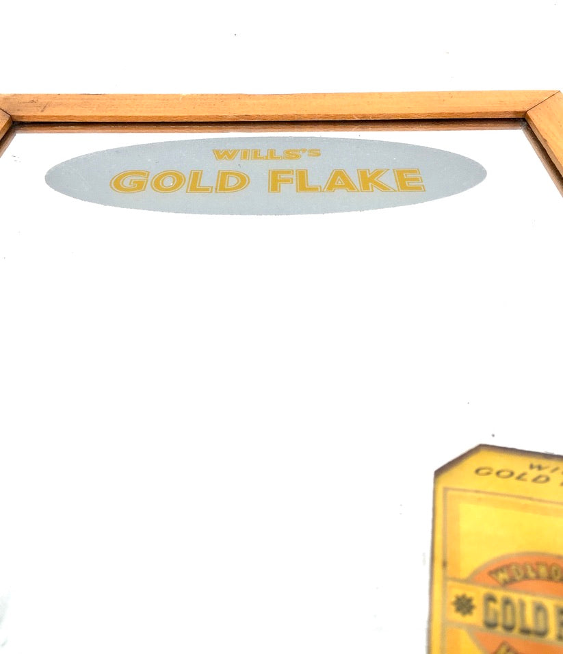 Antique Advertising - Wills's Gold Flake Honey Dew Cigarettes Oak Framed Mirror