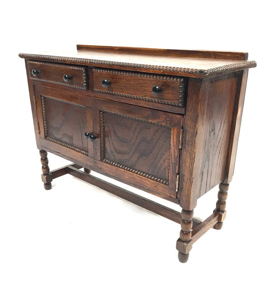 Antique Oak Wooden Miniature Apprentice Furniture Dresser Base / Cabinet / Box