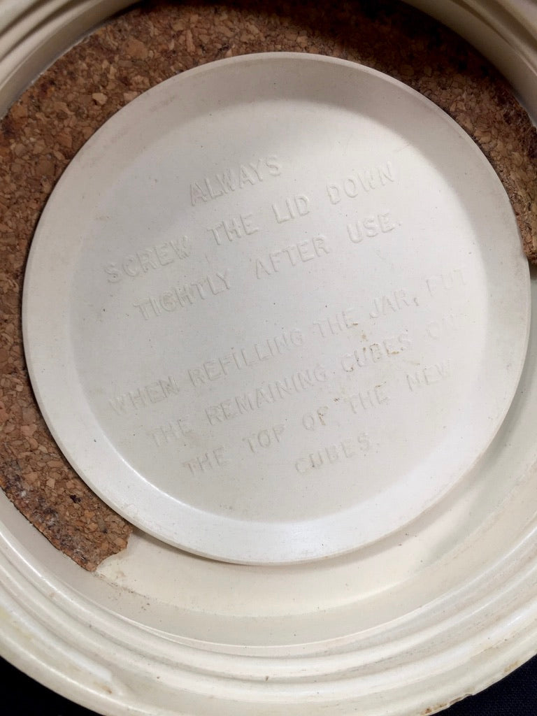 Antique Advertising - 1950s OXO Cubes Glass Shop Jar / Kitchenalia Storage Pot