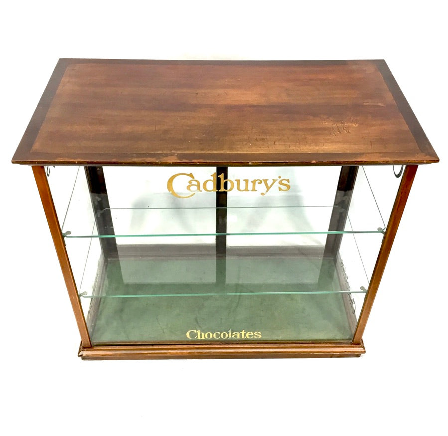 Antique Edwardian Cadbury’s Glass Chocolate Shop Counter Sweet Display Cabinet