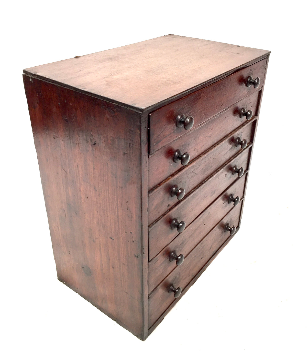 Antique Tabletop Wooden Chest of Collectors Drawers / Storage Box / Cabinet