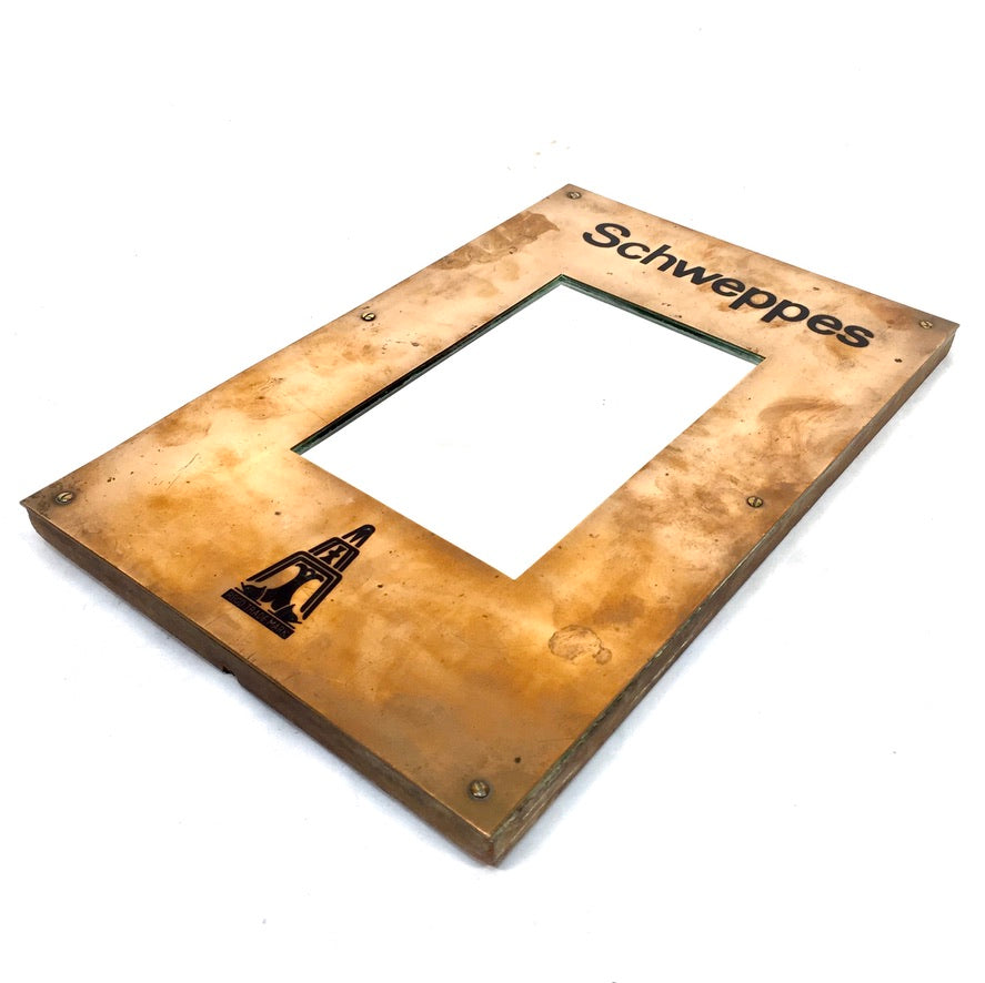 Antique Advertising - Shweppes Wall Hanging Mirror Sign / Pub Menu Board c.1920