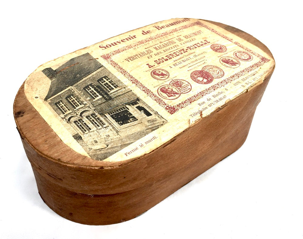 Antique Advertising - French Souvenir Shop Box for Macarons from Beaumont