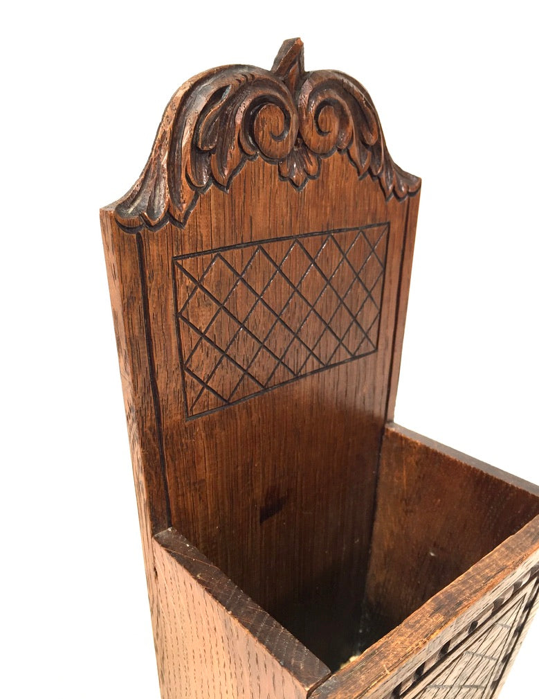 Antique Wooden Tabletop / Wall Hanging Wooden Candle Box Church Used c.1930