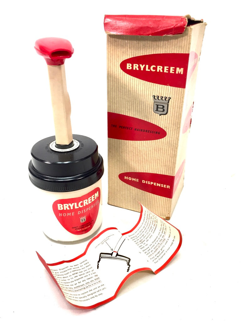 Vintage Unused Brylcreem Home Dispenser Pump Mid 20th Century c.1950 Antique