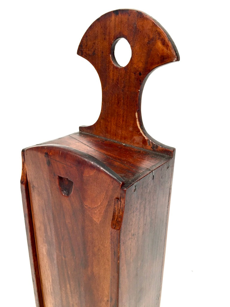 Antique Gothic Revival Wooden Candle Box / c.1900 Wall Hanging / Tabletop