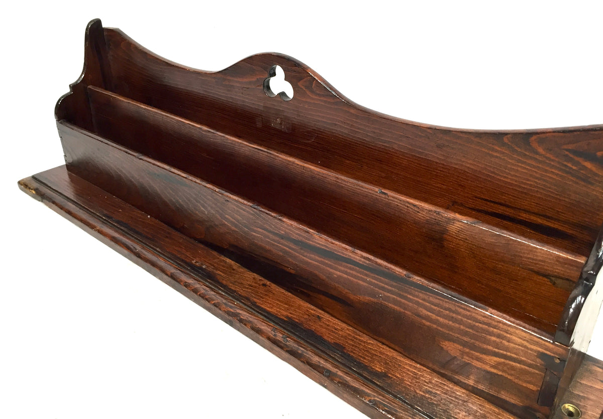 Antique Large 1930s Wooden Pine Desktop Letter Rack / Stationery Holder