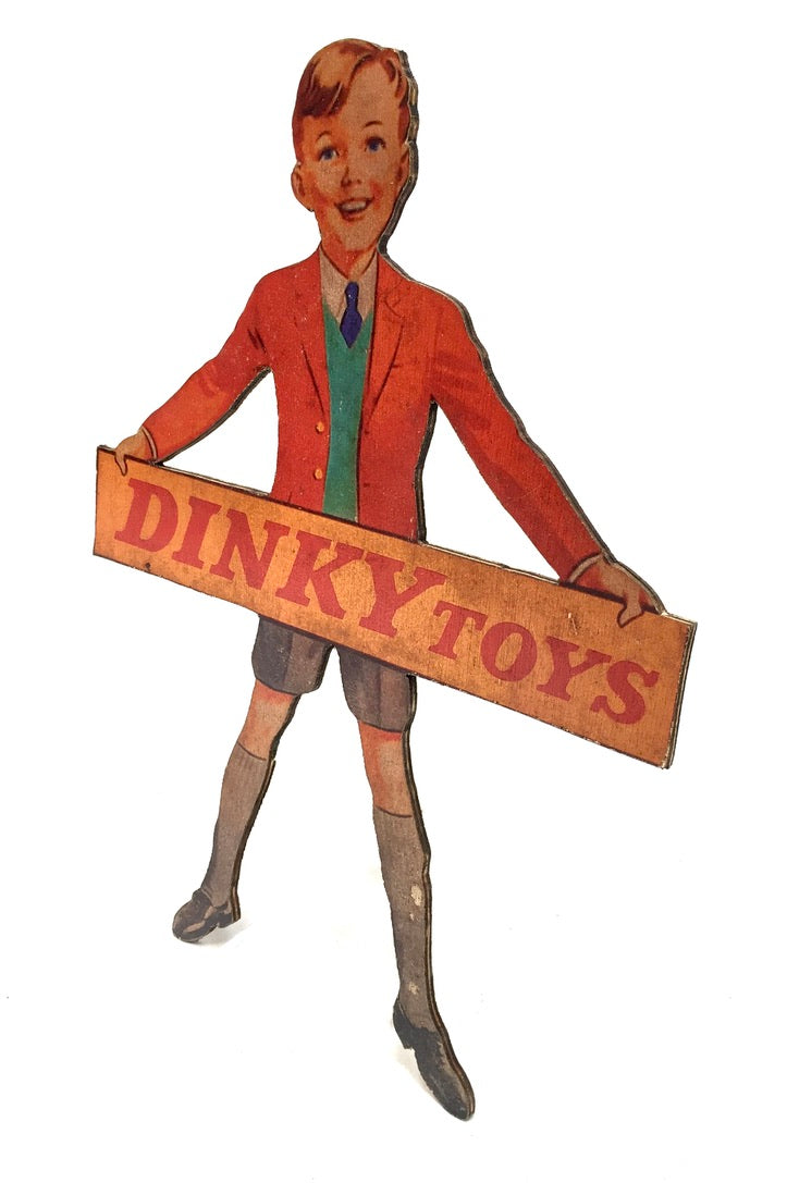 Vintage Advertising - Dinky Toys Wooden Boy Printed Shop Display Sign