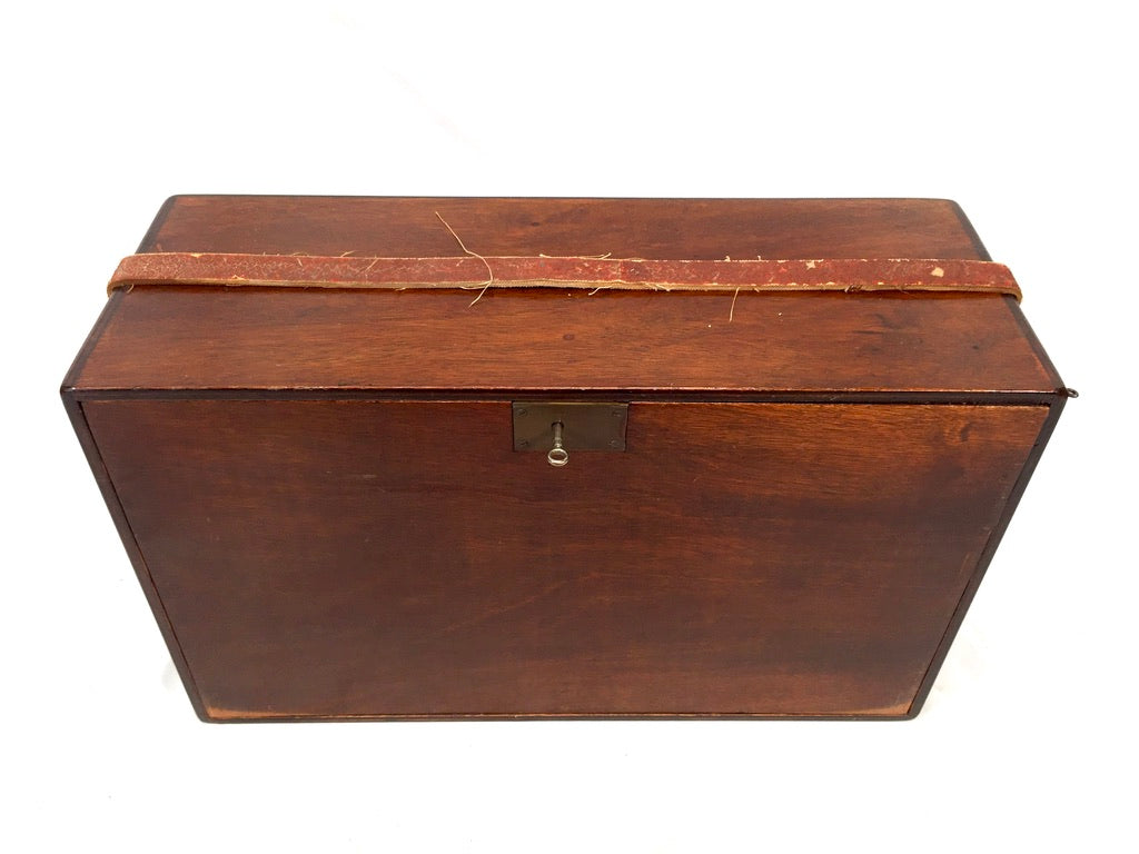 Antique Wooden Mid Century Engineers Toolbox / Collectors Cabinet / Storage Box