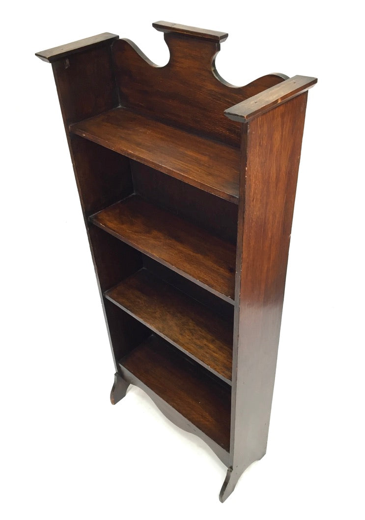Antique Wooden Bookcase / Book Shelf Display Rack Freestanding c.1930 / Vintage