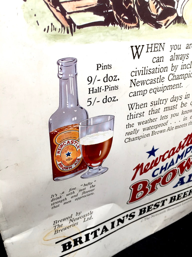 Vintage Advertising Newcastle Champion Brown Ale Simply Splendid Tin Plate Sign