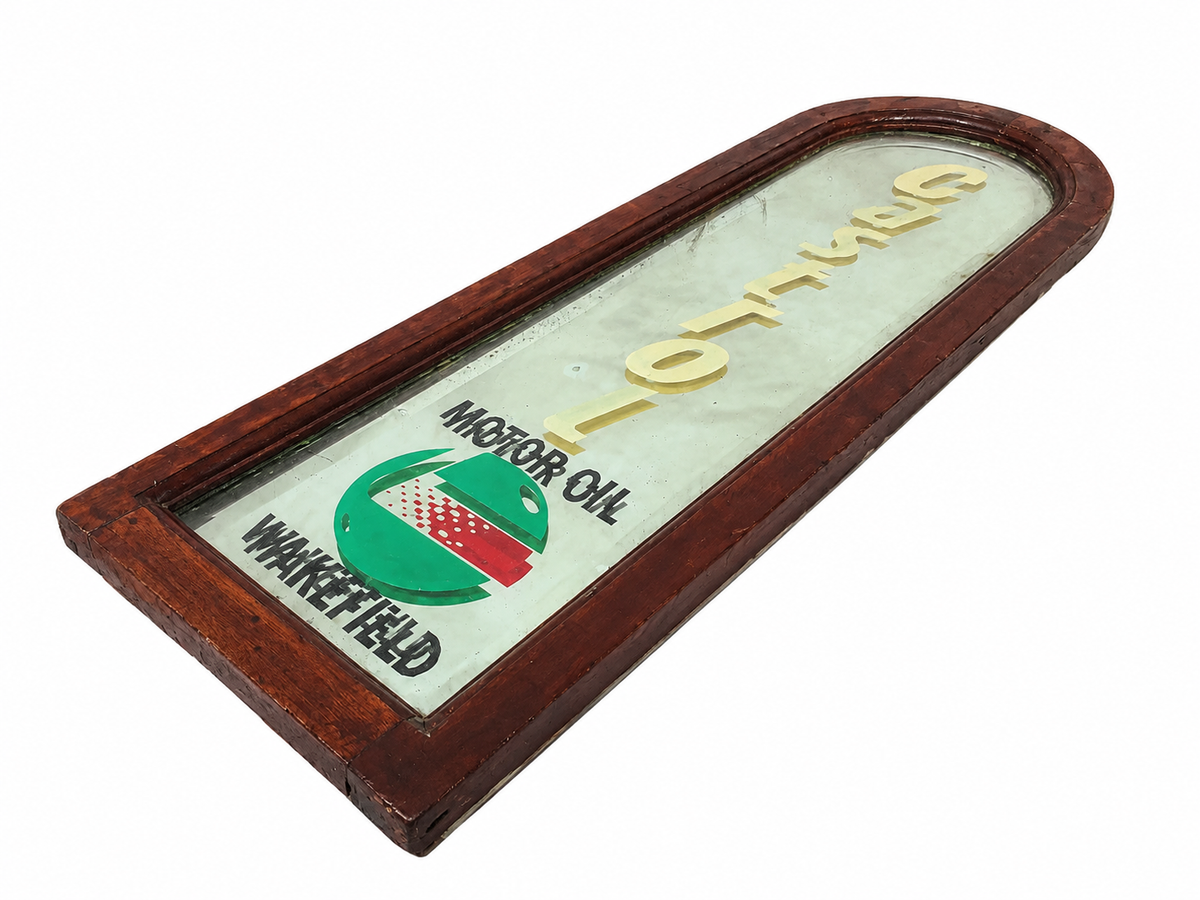 Antique Advertising -  Rare Framed Castrol Motor Oil Garage Mirror / Sign