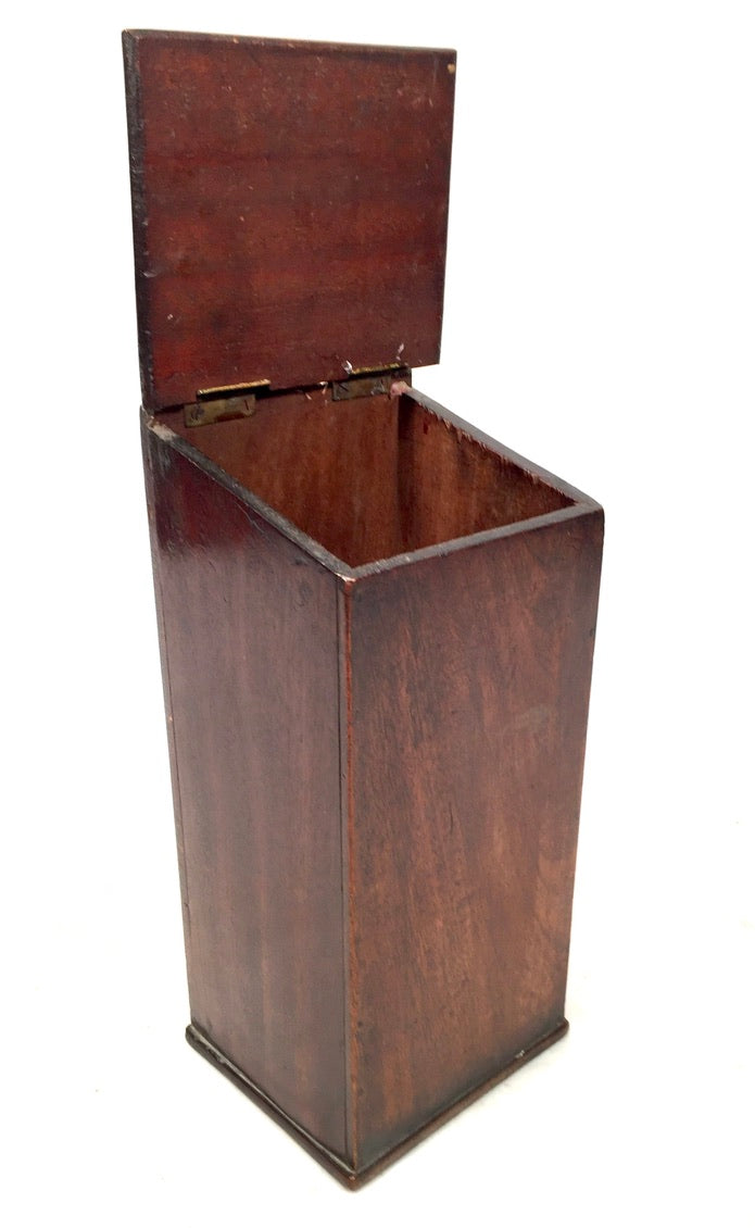 Antique Victorian Mahogany Wooden Candle Box c.1890 Tabletop Box / Wall Hanging