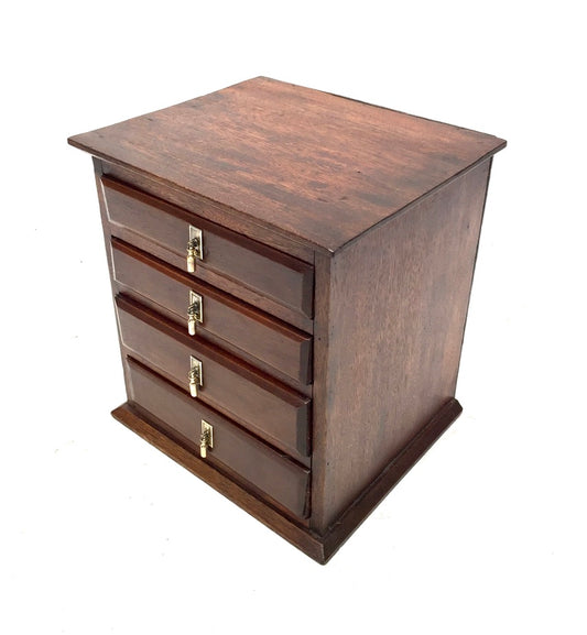 Antique Tabletop Wooden Chest of Drawers / Filing Storage Box Cabinet c.1950