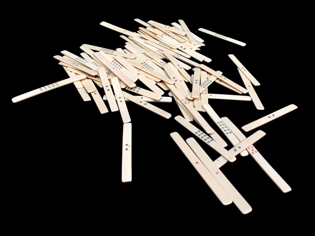 Antique Job Lot of Traditional Bone Mahjong Counting Sticks / Scoring Sticks