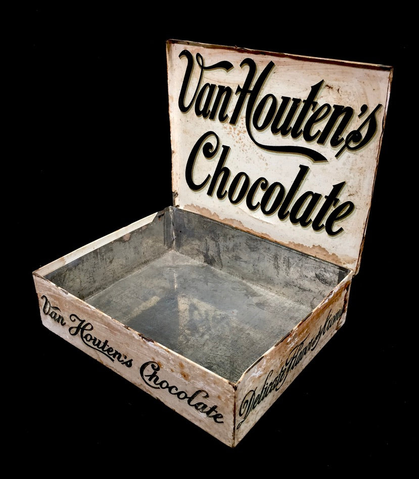 Antique Advertising - Van Houten's Chocolate Confectionery Shop Display Box Tin