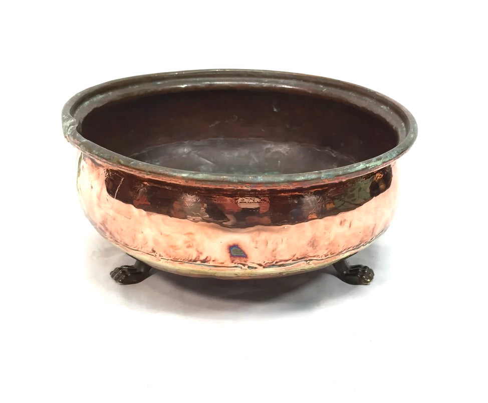 Antique Art Nouveau Copper Planter / Low Plant Pot / Jardiniere Arts & Crafts