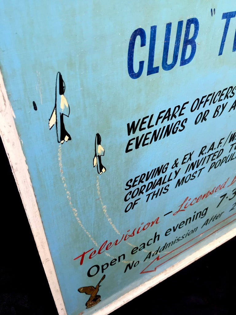 Antique Advertising Sign for the Liverpool RAF Association Royal Air Force c1970