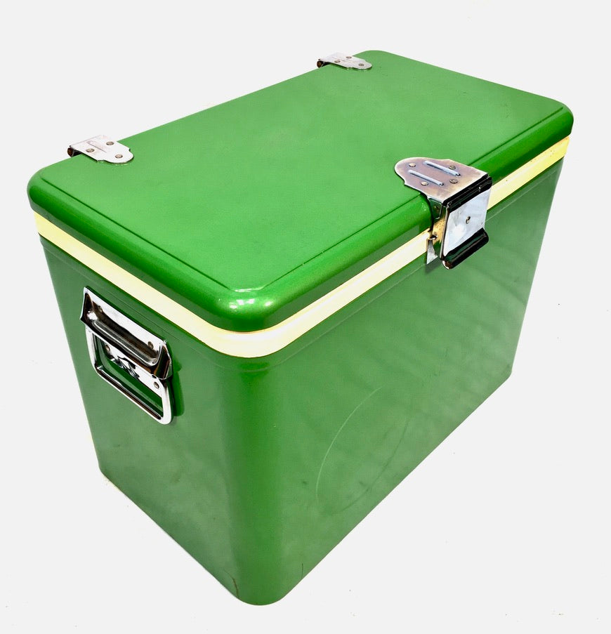 Vintage 1960s Retro Canada Dry Green Picnic Cooler Box in Original Cardboard Box