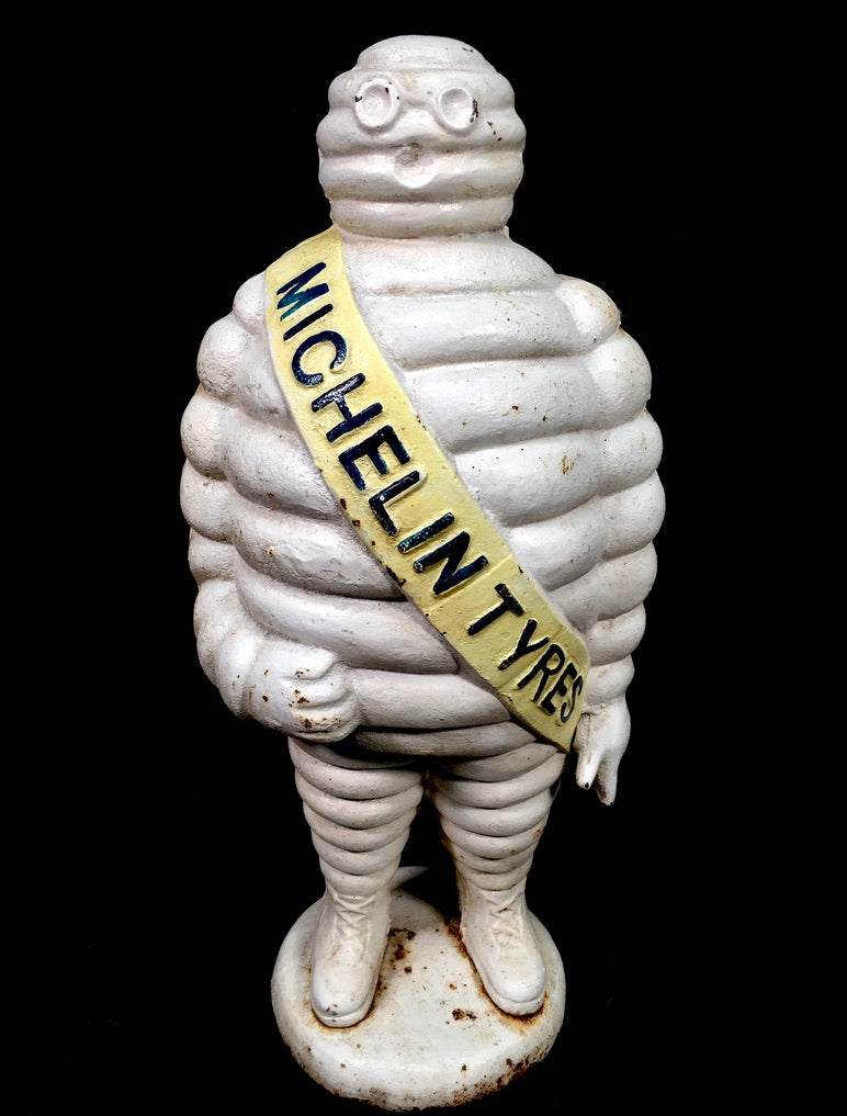 Antique Advertising 1940s Original Cast-iron Garage Michelin Man Bibendum Statue