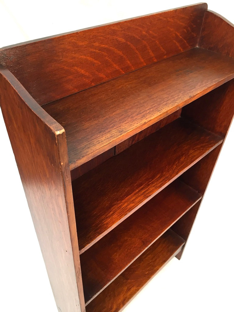 Antique Wooden Solid Oak Bookcase / Book Shelf Display Rack Freestanding c.1935