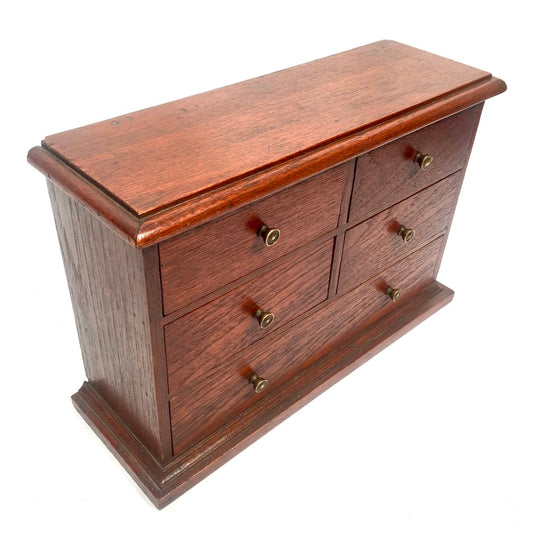Antique Tabletop Wooden Small Chest of Drawers / Storage Box Cabinet c.1930