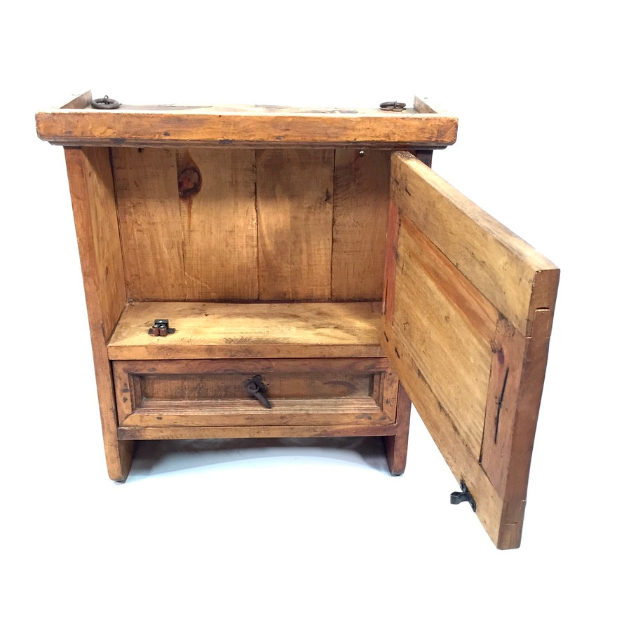 Vintage Wooden Tabletop Cupboard / Wall Hanging Storage Cabinet Box / Antique