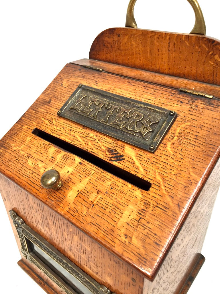 Antique Victorian Oak Country House Wooden Letter / Post Box / Stationery c.1900